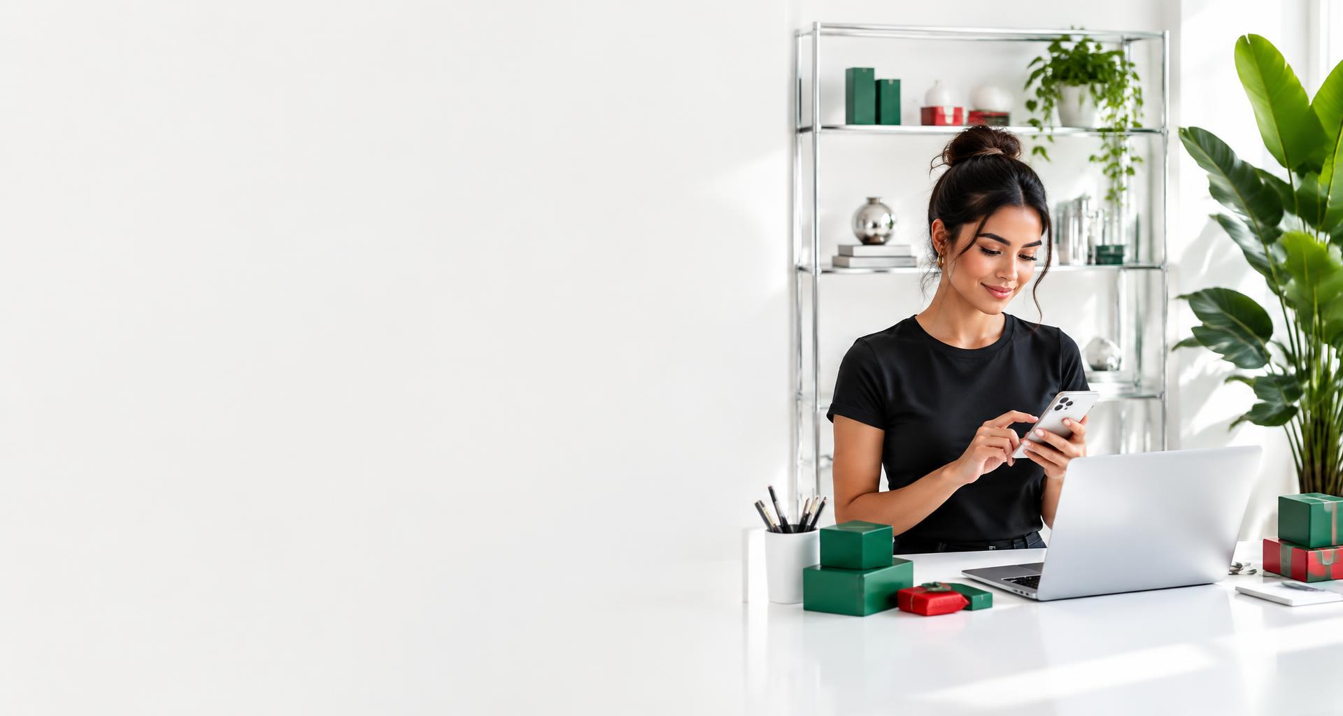 Business owner organizing customer service in a modern studio